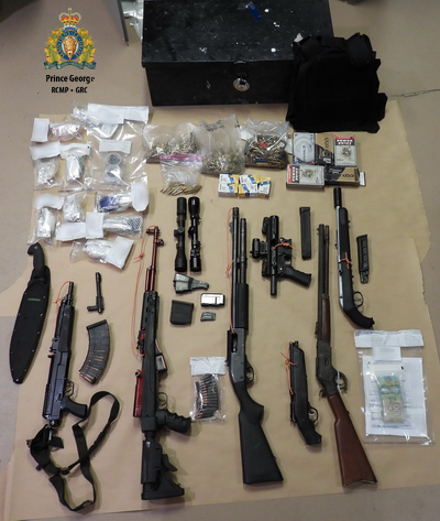 Photo of the drugs and guns seized