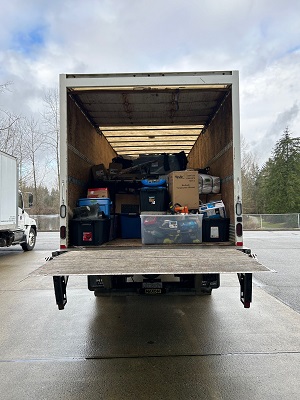 Picture of recovered items in a truck