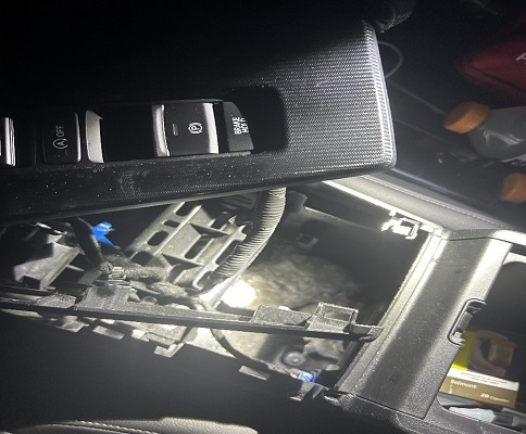 Picture of hidden compartment in a vehicle door