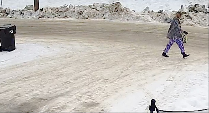 Profile of person walking 