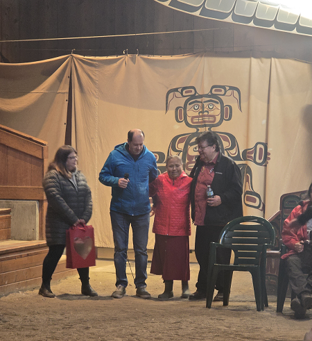 Photo from left to right: Mrs. Sharp; IPS police officer Cst. Seanan Sharp; event organizer Ms. Georgina Isaac-Speck; and &lsquo;Namgis Elected Chief, Victor Isaac.