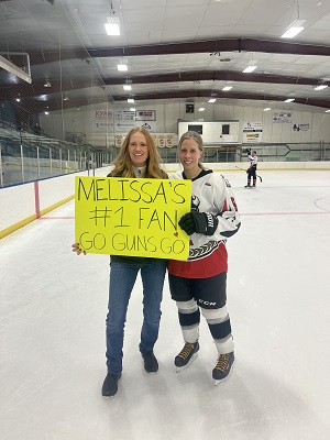 Cst. Jocelyn Foidart cheering on Cst. Melissa Murray