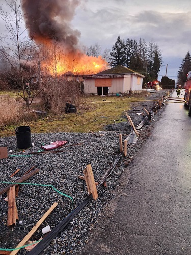 Picture of a house on fire
