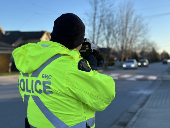 Richmond RCMP officer conducting speed enforcement