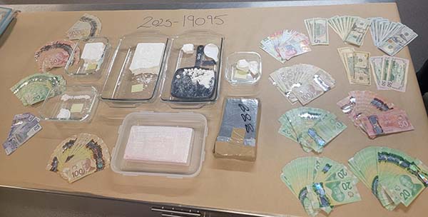 Photo of drugs and cash from seizure