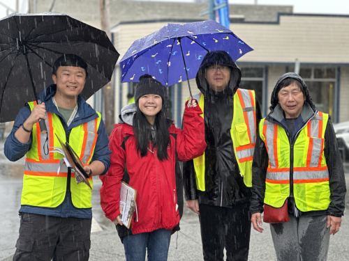 Richmond RCMP volunteers standing together and smiling
