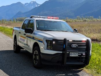 Ridge Meadows RCMP&rsquo;s first electric vehicle parked on the roadway