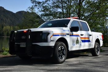 Ridge Meadows RCMP&rsquo;s first electric vehicle parked on the roadway