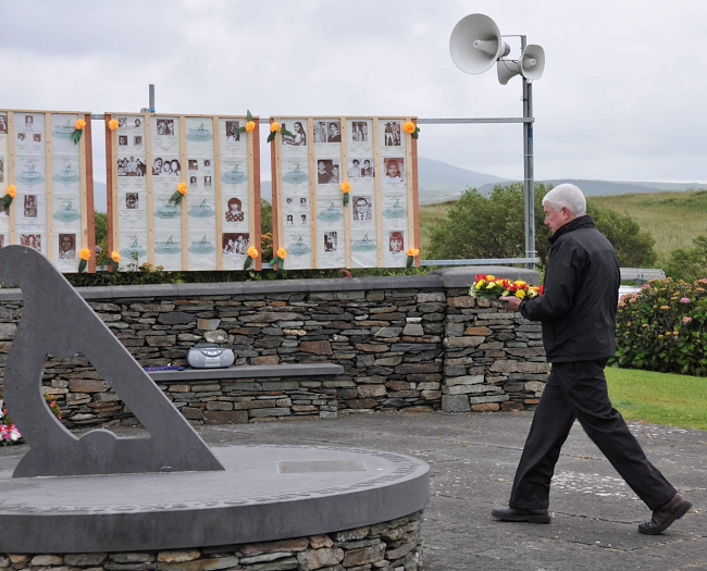 Retired RCMP Deputy Commissioner, Gary Bass has been attending the Air India Memorial in Ahakista, Country Cork, Ireland each year since on June 23, 1997. He is pictured here laying a wreath on behalf of the RCMP, honoring the 329 victims. Photo provided by Gary Bass. 