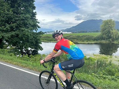 Cst. Rudy Tichelaar riding a bike