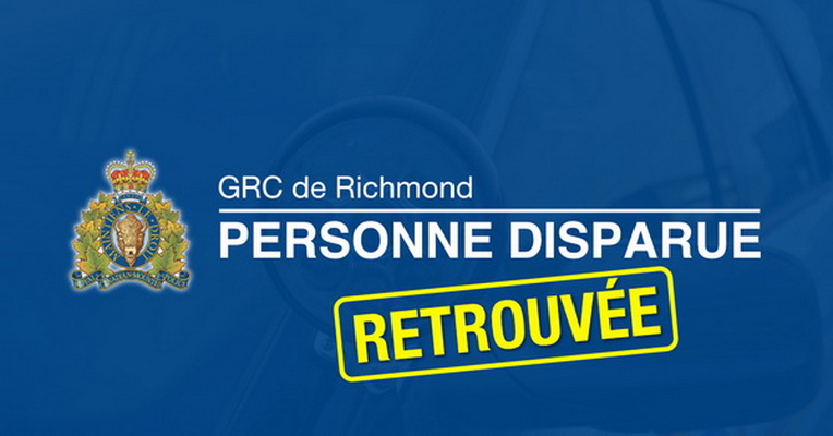 GRC de Richmond Personne disparue retrouv&eacute;e