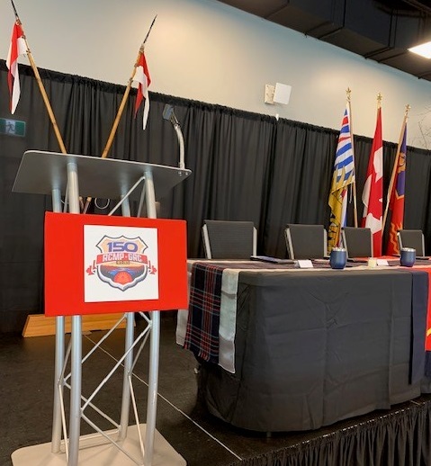 RCMP gala stage and special guest seating.