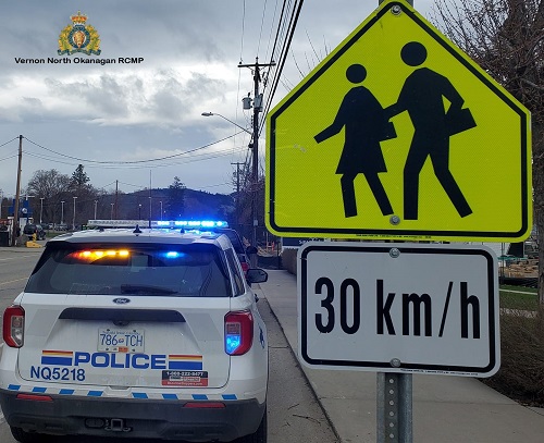 photo of police car in school zone