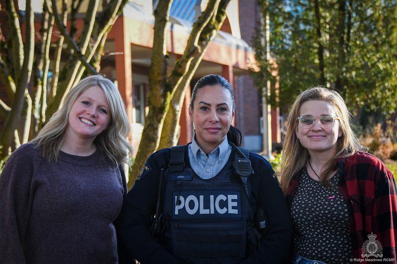 Left to Right: Samantha French, Cst. Tisha Parsons, Danielle Bosma