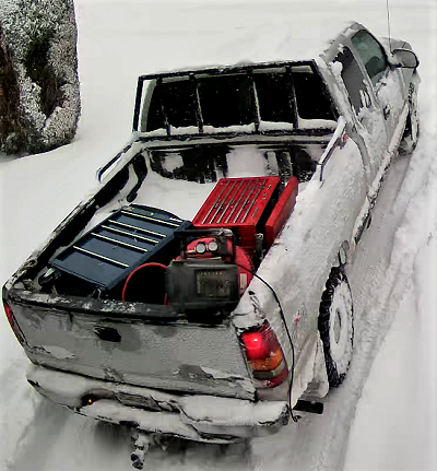 Photo of rear of suspect truck