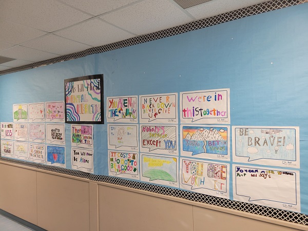 Photo: Student&rsquo;s Bell Let&rsquo;s Talk bubbles and artwork