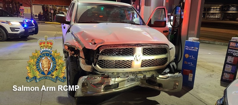 White dodge pickup truck that fled from police