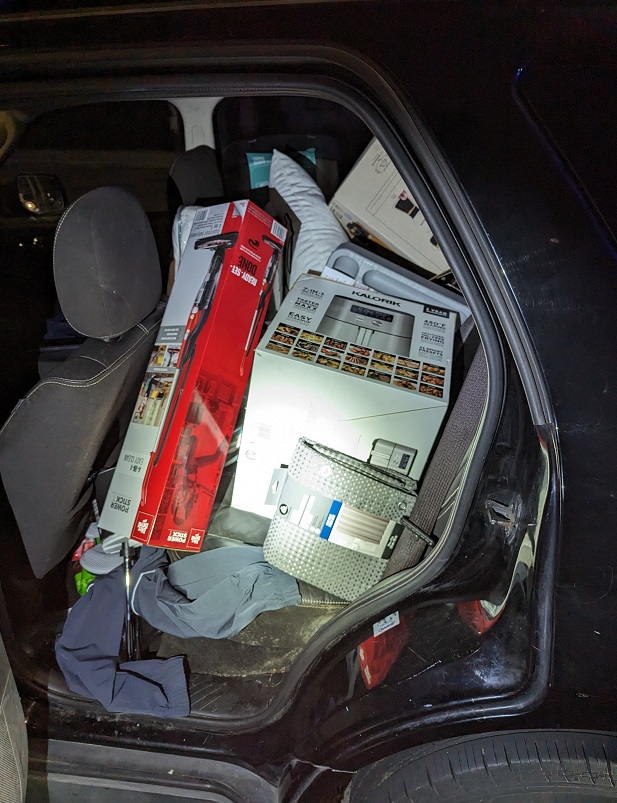 Photos of stolen merchandise seized by police